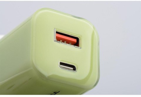 ŁADOWARKA SIECIOWA Forcell F-Energy GaN III VT-41 33 W 1x USB-C 1x USB-A PD 3.0 QC 4.0 ZIELONA