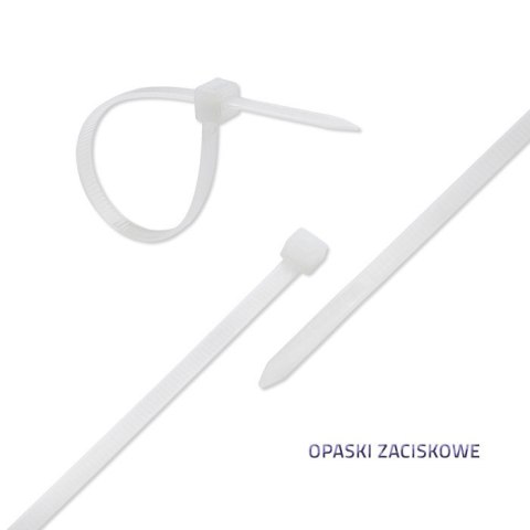 Qoltec Opaska zaciskowa | 3.6*150mm | Nylon UV | Biała