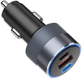 ŁADOWARKA SAMOCHODOWA Forcell F-Energy Alu 85 W 2x USB-C 1x USB-A PD 3.0 QC 4.0 SZARA