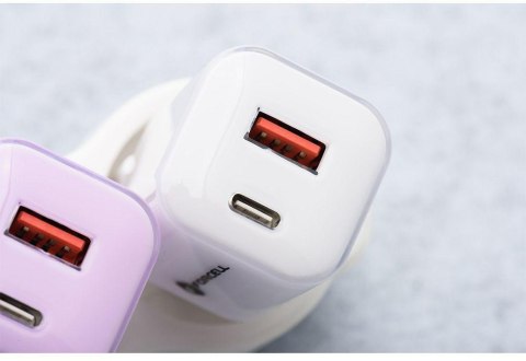 ŁADOWARKA SIECIOWA Forcell F-Energy GaN III VT-41 33 W 1x USB-C 1x USB-A PD 3.0 QC 4.0 BIAŁA