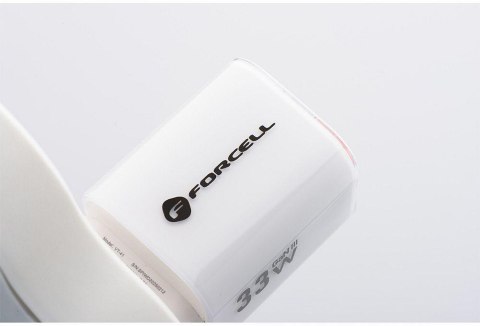 ŁADOWARKA SIECIOWA Forcell F-Energy GaN III VT-41 33 W 1x USB-C 1x USB-A PD 3.0 QC 4.0 BIAŁA