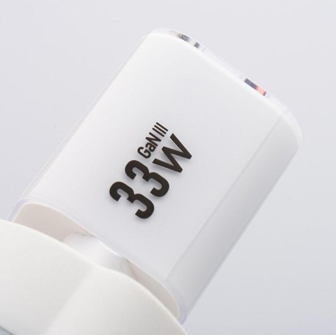 ŁADOWARKA SIECIOWA Forcell F-Energy GaN III VT-41 33 W 1x USB-C 1x USB-A PD 3.0 QC 4.0 BIAŁA