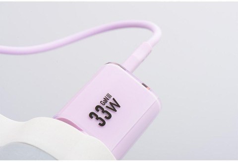 ŁADOWARKA SIECIOWA Forcell F-Energy GaN III VT-41 33 W 1x USB-C 1x USB-A PD 3.0 QC 4.0 FIOLETOWA