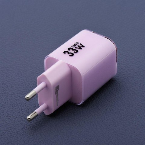 ŁADOWARKA SIECIOWA Forcell F-Energy GaN III VT-41 33 W 1x USB-C 1x USB-A PD 3.0 QC 4.0 FIOLETOWA