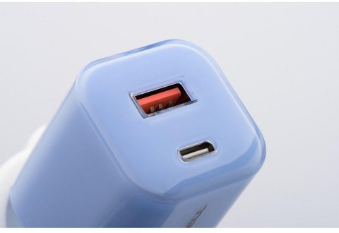 ŁADOWARKA SIECIOWA Forcell F-Energy GaN III VT-41 33 W 1x USB-C 1x USB-A PD 3.0 QC 4.0 NIEBIESKA