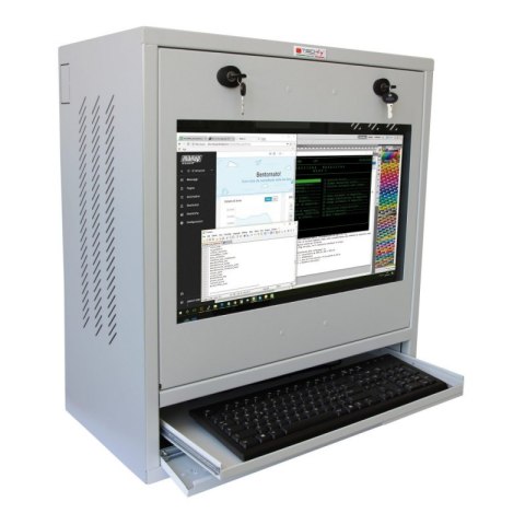 TECHLY Szafa na komputer PC przemysłowy i monitor dotykowy 22" ICRLIM10SV