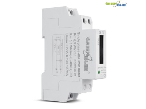 Licznik energii GreenBlue GB173 na szynę DIN wyświetlacz LCD Licznik energii GreenBlue GB173 na szynę DIN wyświetlacz LCD