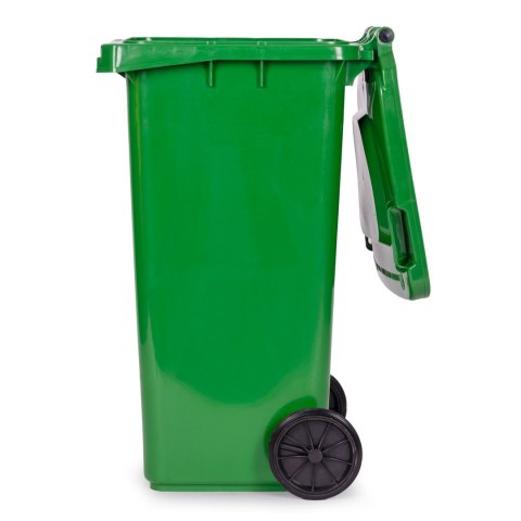 Zestaw 3 koszy na śmieci pojemniki 3x240L niebieski zielony żółty makulatura szkło plastik gumowe koła