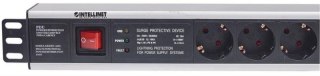 INTELLINET Listwa zasilająca 19" 1.5U, 6x Schuko, kabel 3 m Schuko, włącznik 713962