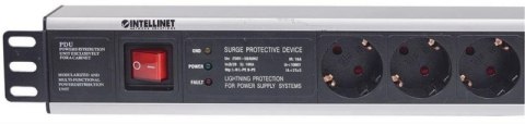 INTELLINET Listwa zasilająca 19" 1.5U, 6x Schuko, kabel 3 m Schuko, włącznik 713962