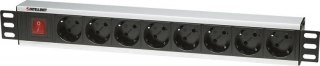 INTELLINET Listwa zasilająca 19" 1.5U, 8x Schuko, kabel 3 m Schuko, włącznik 207157