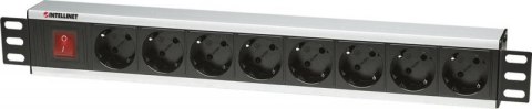 INTELLINET Listwa zasilająca 19" 1.5U, 8x Schuko, kabel 3 m Schuko, włącznik 207157