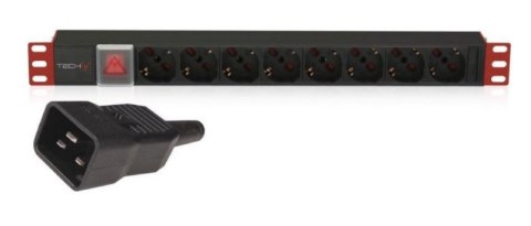 MANHATTAN Listwa zasilająca 19" 1U, 8x Schuko, kabel 3 m C20, włącznik I-CASE STRIP-18C20