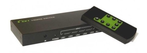 TECHLY Przełącznik switch HDMI 1.4 5x1 4K60Hz z pilotem 020713