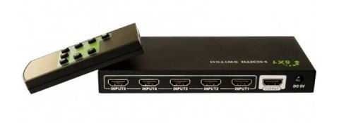 TECHLY Przełącznik switch HDMI 1.4 5x1 4K60Hz z pilotem 020713
