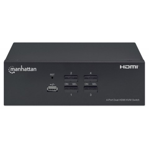 TECHLY Przełącznik KVM 4x1 HDMI/USB 4K Dual-Video z USB 2.0 153539