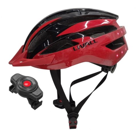 TECHLY Kask rowerowy MTB Bluetooth 58-62 cm LED/SOS/Intercom czerwony MT1NEO-L-RED