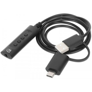 TECHLY Adapter karta dźwiękowa USB-C/USB-A na Jack 3.5 mm TRRS M/F 153560