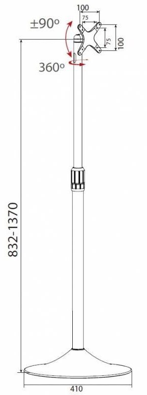 TECHLY Stojak podłogowy TV 13-27" do 22kg regulowany 022632