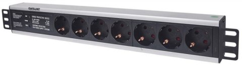 INTELLINET Listwa zasilająca 19" 1.5U, 7x Schuko, kabel 3 m Schuko 714006