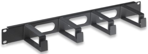 INTELLINET Organizer kabli 1U rack 19, 4x67 mm, czarny 711074