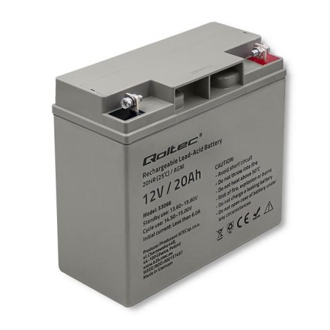 Akumulator AGM Qoltec12V | 20Ah | max.300A