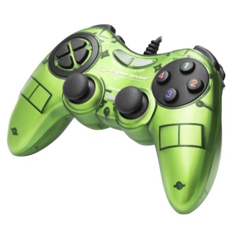 Gamepad PC USB Esperanza "Fighter" zielony Gamepad PC USB Esperanza "Fighter" zielony