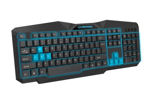 Klawiatura przewodowa Esperanza EGK201B "Tirions" Gaming podświetlana USB czarno-niebieska Klawiatura przewodowa Esperanza EGK201B "Tirions" Gaming podświetlana USB czarno-niebieska