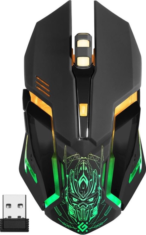 Mysz bezprzewodowa Defender TRIGGER GM-934 optyczna 3200dpi czarna LED AKUMULATOR 6 przycisków Gaming Mysz bezprzewodowa Defender TRIGGER GM-934 optyczna 3200dpi czarna LED AKUMULATOR 6 przycisków Gaming