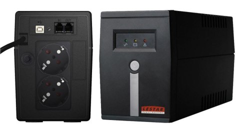 Zasilacz awaryjny UPS Lestar MC- 855SSU Line-Interactive AVR 2xSCH 800VA/480W USB BLACK