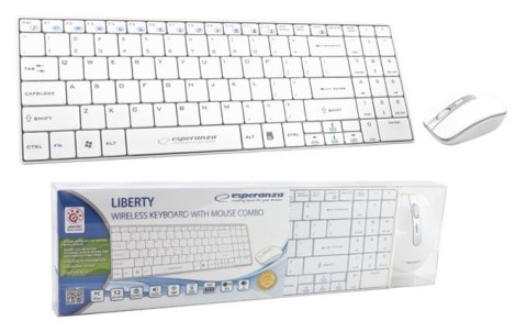 Zestaw bezprzewodowy klawiatura + mysz Esperanza EK122W biały Zestaw bezprzewodowy klawiatura + mysz Esperanza EK122W biały