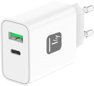 TECHLY Ładowarka sieciowa GaN USB-C 30W PD i USB-A 30W QC IPW-USB-30WACG