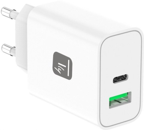 TECHLY Ładowarka sieciowa GaN USB-C 30W PD i USB-A 30W QC IPW-USB-30WACG