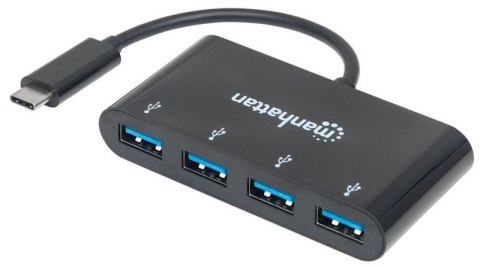 MANHATTAN Hub USB 3.0 4-portowy na złączu USB-C 162746