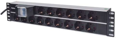 INTELLINET Listwa zasilająca 19" 2U, 15x Schuko, kabel 3 m Schuko, 2x wyłącznik auto 714051