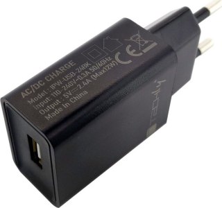 MANHATTAN Ładowarka sieciowa USB 12W/2.4A 5V czarna IPW-USB-24BK