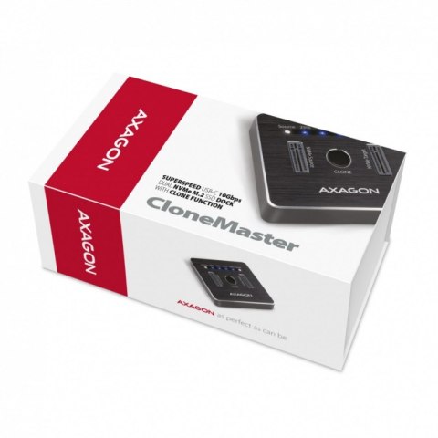 Stacja dokująca do dysków AXAGON USB-C 3.2 Gen 2 - 2x M.2 NVMe SSD CLONE MASTER ADSA-M2C