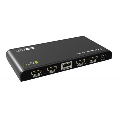 TECHLY Splitter HDMI 2.0 4K@60Hz 1x4 aktywny HDR EDID IDATA HDMI2-4K4HDR