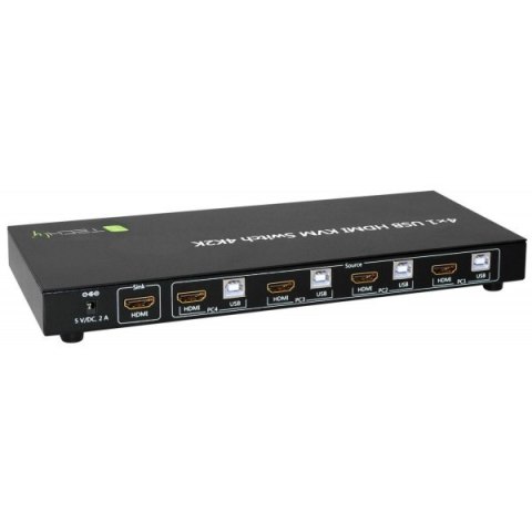 TECHLY Przełącznik KVM 4x1 HDMI/USB 4K60Hz z USB 2.0 028702