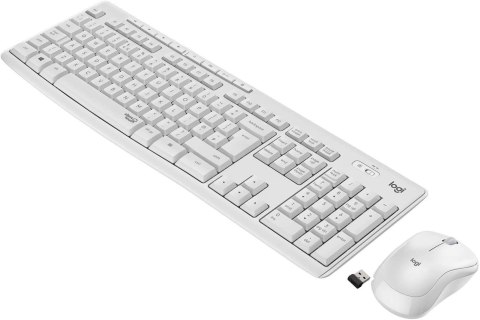 Zestaw bezprzewodowy klawiatura + mysz Logitech MK295 Silent Wireless Combo biały Zestaw bezprzewodowy klawiatura + mysz Logitech MK295 Silent Wireless Combo biały