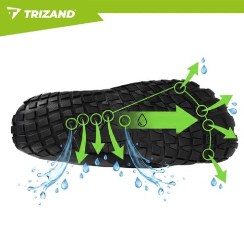 Buty do wody czarne- rozmiar 42 5mm Trizand na kamienną plażę na jeziora