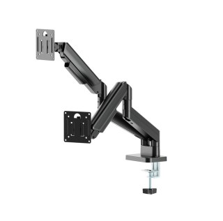 GEMBIRD BIURKOWE RAMIĘ/UCHWYT NA DWA MONITORY (REGULOWANE) 17"-32", OBCIĄŻENIE DO 10KG, KOLOR CZARNY