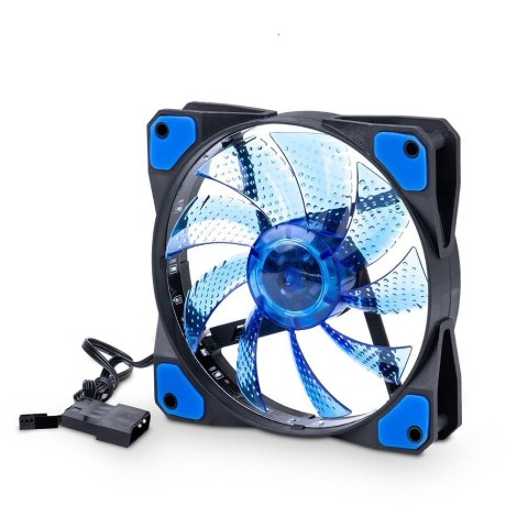 Wentylator systemowy Akyga AW-12C-BL 12cm 15LED niebieski Molex 3-pin Wentylator systemowy Akyga AW-12C-BL 12cm 15LED niebieski Molex 3-pin