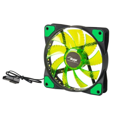 Wentylator systemowy Akyga AW-12E-BG 120mm 33 LED zielony Molex Wentylator systemowy Akyga AW-12E-BG 120mm 33 LED zielony Molex