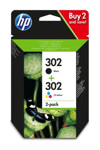 Zestaw tuszy HP 302 Czarny i tri-color (X4D37AE)