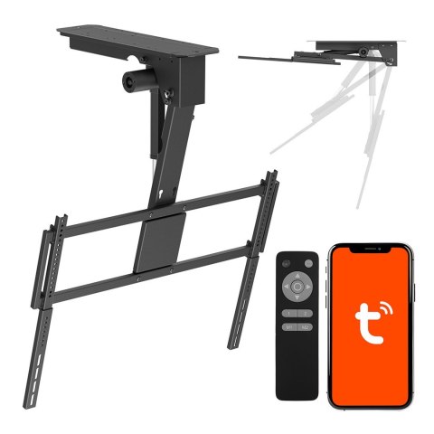 Uchwyt elektryczny do TV Maclean, sufitowy, obsługa Tuya, max. VESA 800x400, dla TV 43-86", max. 55kg, MC-176 T
