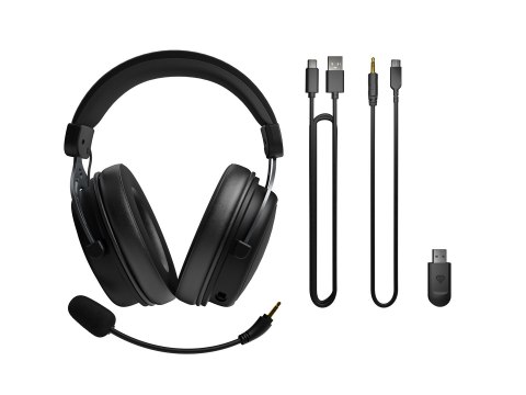 GENESIS Toron 706 Zestaw słuchawkowy Przewodowy i Bezprzewodowy Opaska na głowę Gaming USB Type-C Bluetooth Czarny