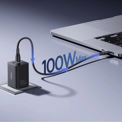 Ładowarka sieciowa Baseus EnerFill FE11 100W 2 x USB-C + USB-A - czarna