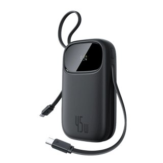 Powerbank Baseus EnerFill FC31 QPow3 20000mAh 45W z wyświetlaczem cyfrowym z 2 wbudowanymi kablami USB-C - czarny