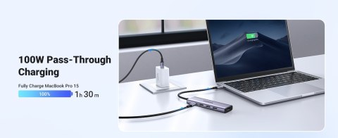 Ugreen Adapter HUB CM511 USB-C do HDMI, 3x USB-A 3.0, SD/TF